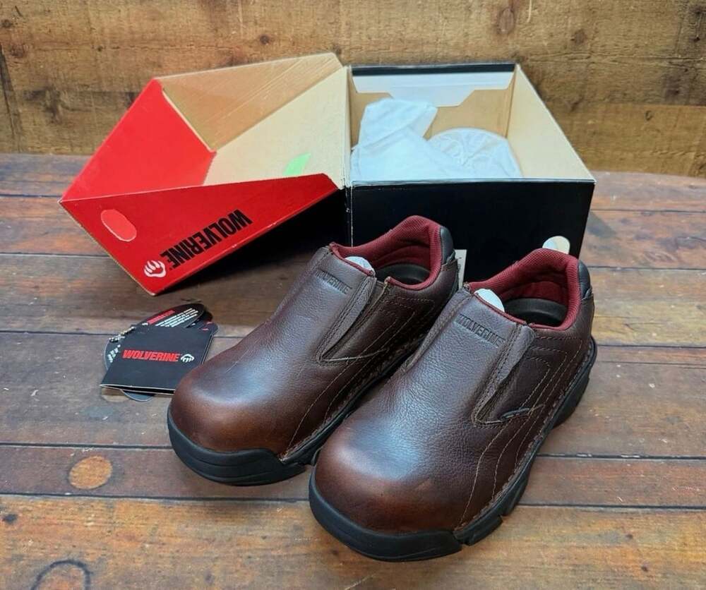 Wolverine Ayah Peak AG Work Shoes Size 8M Brown Leather Safety Toe